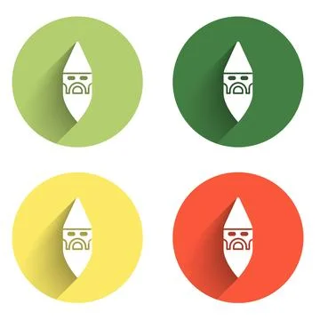 Set Wizard warlock icon isolated with long shadow background. Color circle .. Stock Illustration