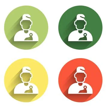 Set Wizard warlock icon isolated with long shadow background. Color circle .. Stock Illustration