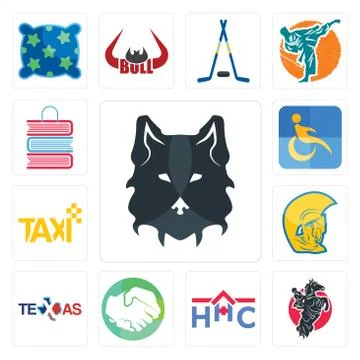 Set of wolf face, equestrian, home health care, hands shaking, texas, warrior 무료 스톡 일러스트