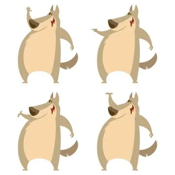 Set of wolves Stock Illustration