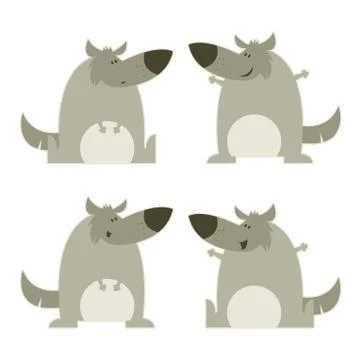 Set of wolves Stock Illustration