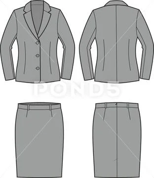 Formal work wear ladies suit jacket Royalty Free Vector