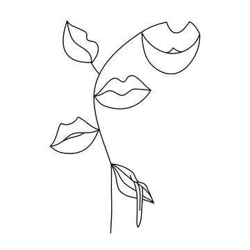 Set of women's lips of different shapes. Stock Illustration