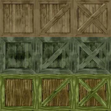 Set of wood crate generated textures 스톡 일러스트