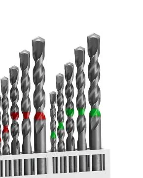 Set of wood drill bits isolated Stock Photos