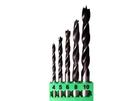 Set of wood drill bits Stock Photos