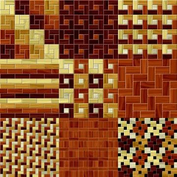 Set of wood floor pattern seamless generated textures Stock Illustration