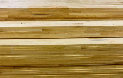 Set of wood pine timber for construction building Fotos de archivo