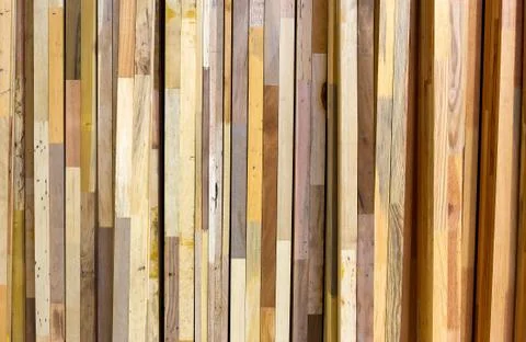 Set of wood pine timber for construction building Stock Photos