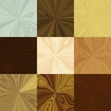 Set of wood radial generated textures Stockillustratie