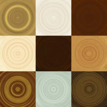 Set of wood rings generated textures 스톡 일러스트
