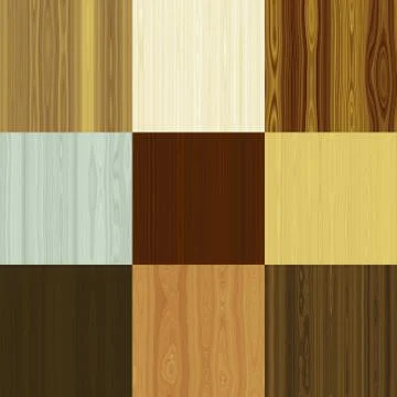 Set of wood seamless generated textures Stock Illustration