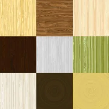 Set of wood seamless generated textures Stock Illustration