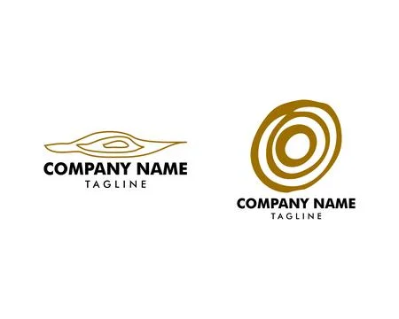 Set of Wood texture symbol logo illustration Stock Illustration