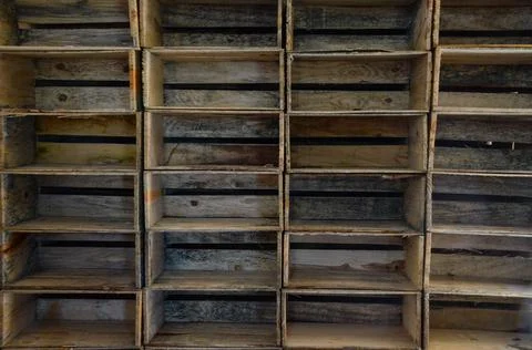 Set of wooden boxes Stock Photos