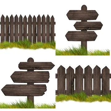 Set of wooden dark pointer isolated on white background Foto stock