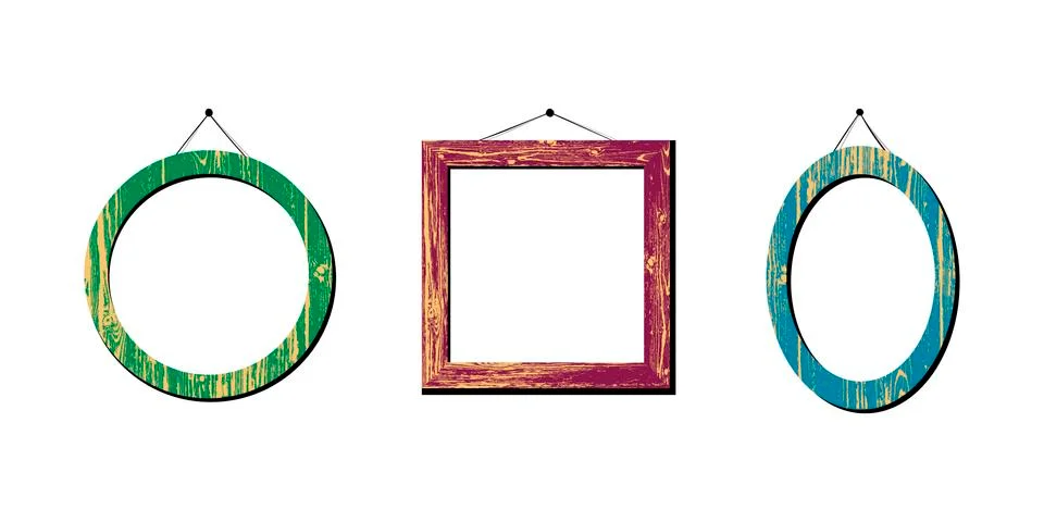 Set of wooden frames Stock Illustration
