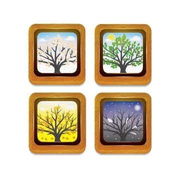 Set Of Wooden Frames イラスト素材