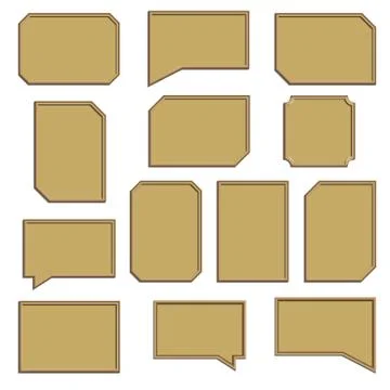 A set of wooden frames,  illustration. Stock Illustration