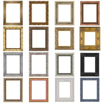 Set of wooden frames Stock Photos
