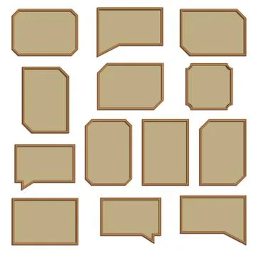 A set of wooden frames, vector illustration. 스톡 일러스트
