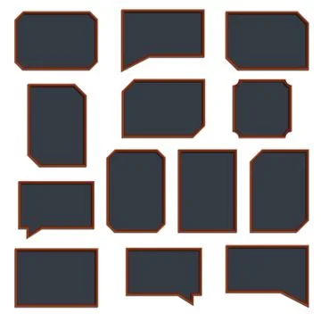 A set of wooden frames, vector illustration. Illustrazione stock