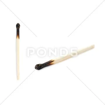 Set of Wooden match isolated over the white background Stock Photos