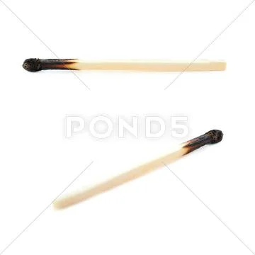 Set of Wooden match isolated over the white background Stock Photos