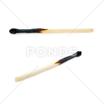 Set of Wooden match isolated over the white background Stock Photos