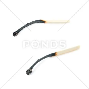 Set of Wooden match isolated over the white background Stock Photos