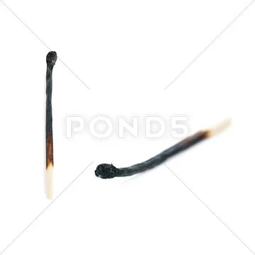 Set of Wooden match isolated over the white background Stock Photos