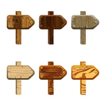 Set wooden pointers Illustrazione stock