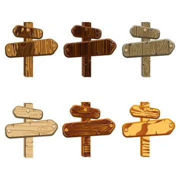 Set wooden pointers Stock Illustration