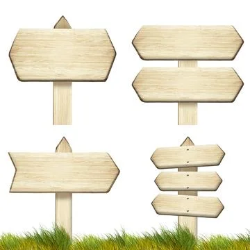 A set of wooden pointers made of light brown wood, highlighted on a white b.. Stock Photos