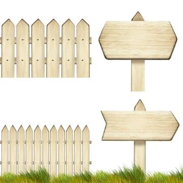 A set of wooden pointers made of light brown wood, highlighted on a white b.. Foto stock