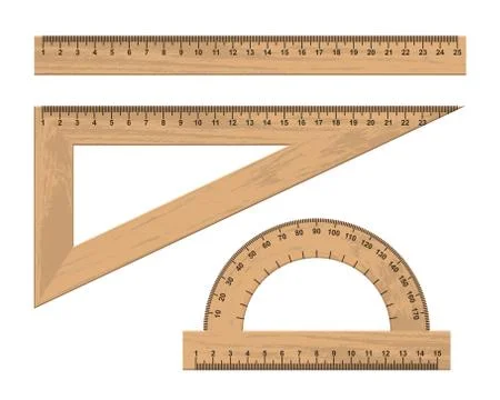 Set of wooden ruler instruments vector illustration Stock Illustration