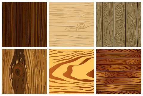 Set of wooden seamless pattern Stock Illustration