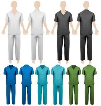 Set of work overalls. design template. vector illustration. Stock Illustration