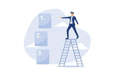 Set work priority, arrange to do list which job to do before and after, task  Illustrazione stock