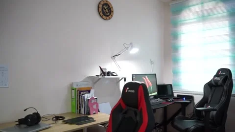 Set up for Work station at home Video stock 163262496