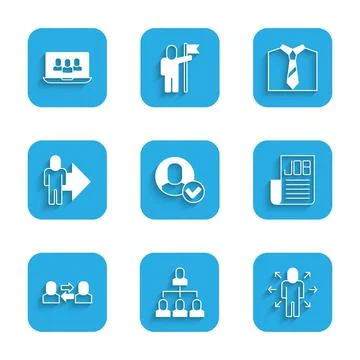 Set Worker, Employee hierarchy, Multitasking manager working, Search job, Exc Stockillustratie