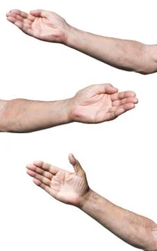 Set of worker hands pointing direction Stock Photos