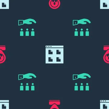 Set Worker location, Browser files and Boss with employee on seamless pattern Stock Illustration