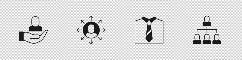 Set Worker, Multitasking manager working, Tie and Employee hierarchy icon. .. 스톡 일러스트