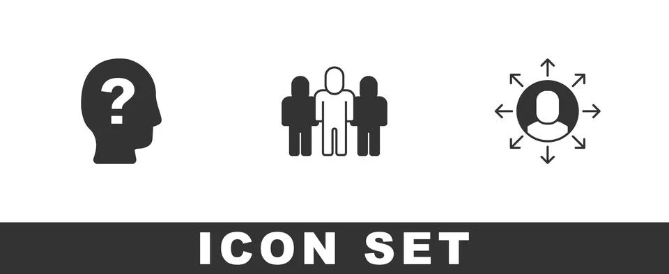 Set Worker, Project team base and Multitasking manager working icon. Vector Stock Illustration