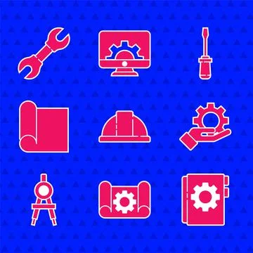 Set Worker safety helmet, Graphing paper and gear, User manual, Settings the Stock Illustration
