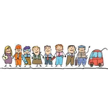 Set workers of different professions Stock Illustration