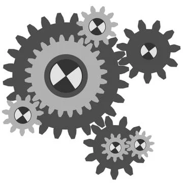 Set working cogs, gears on white background Stock Illustration