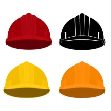 Set of Working Hard Hat Stock Illustration