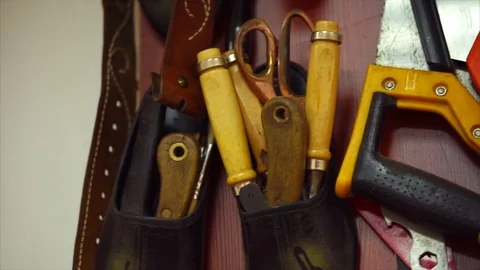 Set of working tools on board Stock Footage 81677436